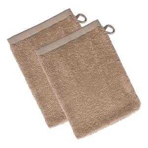 Lot de 2 gants de toilette 15x21 marron taupe en coton 480…