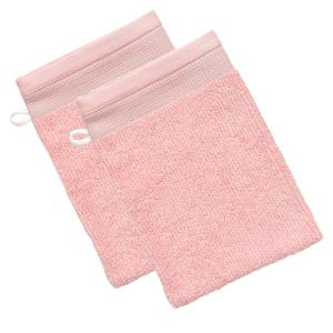 Lot de 2 gants de toilette 15x21 rose nude en coton 450 g/m…