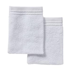 Lot de 2 gants de toilette coton uni  16x21 cm Blanc