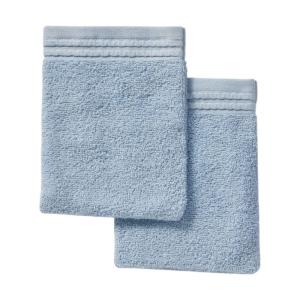 Lot de 2 gants de toilette coton uni  16x21 cm Bleu