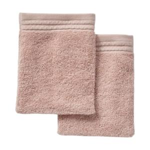 Lot de 2 gants de toilette coton uni  16x21 cm Rose