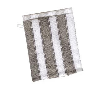 Lot de 2 gants de toilette en coton 500 g/m² gris 15x21