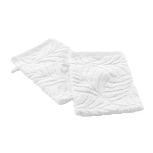 Lot de 2 gants de toilette éponge ciselée unie blanc 15 x 2…