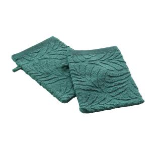 Lot de 2 gants de toilette éponge ciselée unie émeraude 15…