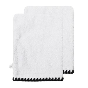 Lot de 2 gants de toilette point cavalier 500 blanc 16x21 cm