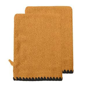 Lot de 2 gants de toilette point cavalier 500 caramel 16x21…