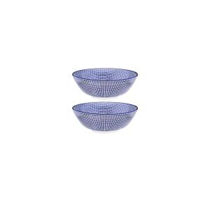 Lot de 2 grands bols en porcelaine bleu D21