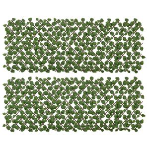Lot de 2 haies artificielles extensibles feuilles radis PE…
