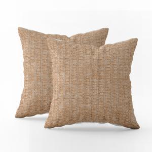 Lot de 2 Housse de coussins aspect jute 50x50