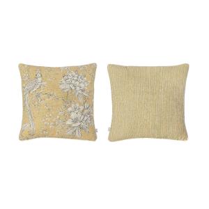 Lot de 2 housses de coussin  100% coton - moutarde -