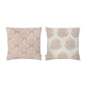 Lot de 2 housses de coussin  100% coton rose