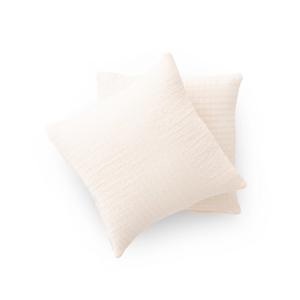 Lot de 2 housses de coussin coton écru 45x45 cm