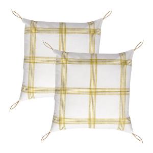 Lot de 2 housses de coussin coton jaune zeste 50x50