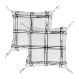 Lot de 2 housses de coussin coton noir 50x50