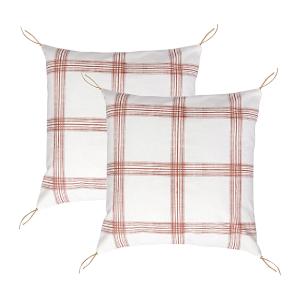 Lot de 2 housses de coussin coton terracotta 50x50