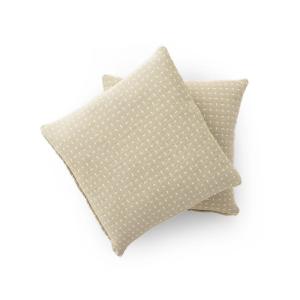 Lot de 2 housses de coussin coton vert 45x45 cm