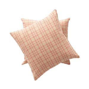 Lot de 2 housses de coussin de Noël en coton beige 45x45 cm