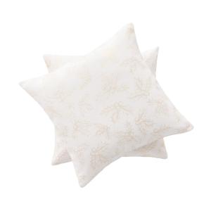 Lot de 2 housses de coussin de Noël en coton blanc et or 45…