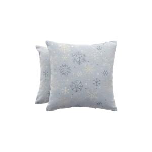 Lot de 2 housses de coussin de Noël en coton bleu et or 45x…