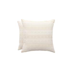 Lot de 2 housses de coussin de Noël en coton écru 45x45 cm