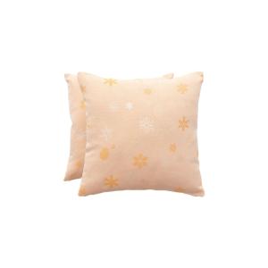 Lot de 2 housses de coussin de Noël en coton orange et or 4…