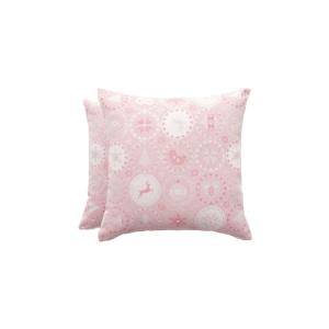 Lot de 2 housses de coussin de Noël en coton rose pâle arge…