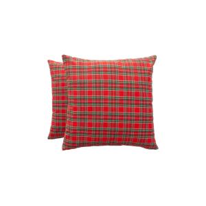 Lot de 2 housses de coussin de Noël en coton rouge 45x45 cm
