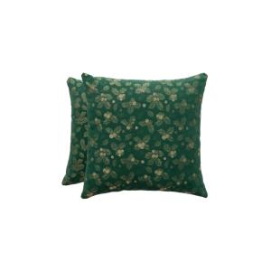 Lot de 2 housses de coussin de Noël en coton vert 45x45 cm