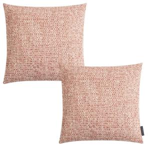 Lot de 2 housses de coussin effet tweed rose 45x45