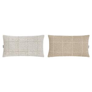 Lot de 2 housses de coussin en coton 30x50 beige