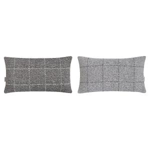 Lot de 2 housses de coussin en coton 30x50 gris