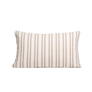 Lot de 2 housses de coussin en coton rayures en relief taup…