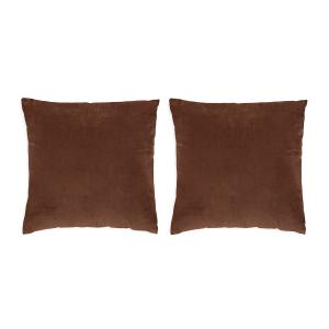 Lot de 2 housses de coussin en velour  terracotta 45x45 cm