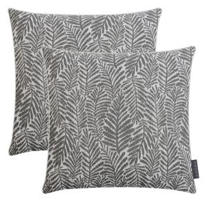 Lot de 2 housses de coussin feuillage jacquard 40x40