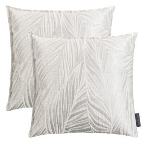 Lot de 2 housses de coussin jacquard effet métal gris 40x40