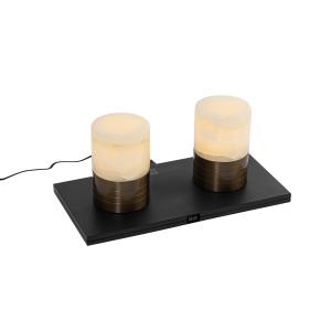 Lot de 2 lampes de table bronze foncé rechargeables