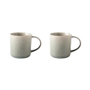 Lot de 2 mugs en grès vert 8,8x9cm