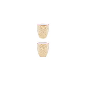 Lot de 2 mugs en porcelaine jaune 30cl