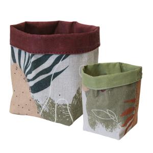 Lot de 2 paniers de rangement verts