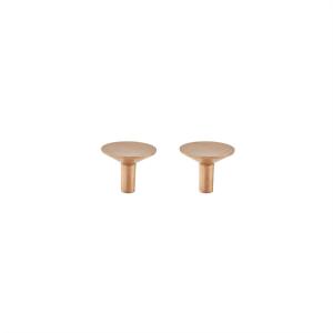 Lot de 2 patères beige en laiton ø4,5xh3,5cm