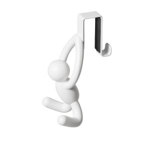 Lot de 2 patères de dessus de porte de placard, blanc