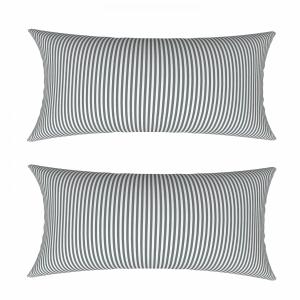 Lot de 2 petits coussins polyester linea gris 40 x 20 x 8 cm