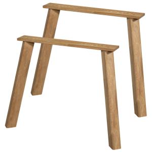 Lot de 2 pieds de table en bois de chêne transparent