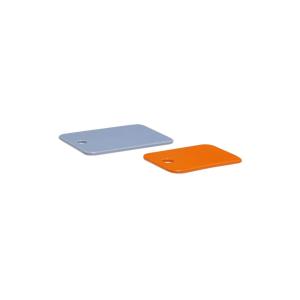 Lot de 2 plateaux en céramique bleu et orange
