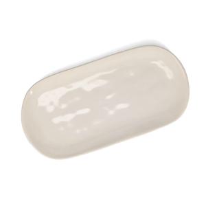 Lot de 2 plats de service beige en grès 36,5x18cm