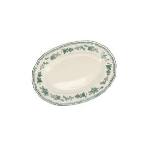 Lot de 2 plats de service vert en porcelaine 25,5x18cm