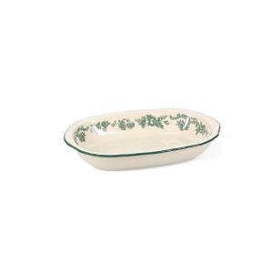 Lot de 2 plats de service vert en porcelaine 26,5x17,5xh4,5…