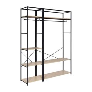 Lot de 2 portants vêtements  en bois et métal 160x200cm
