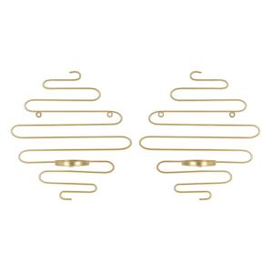 Lot de 2 porte-bougies en métal doré 33x10x34 cm