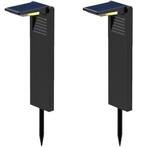 Lot de 2 Potelets solaires Plastique Noir H41CM